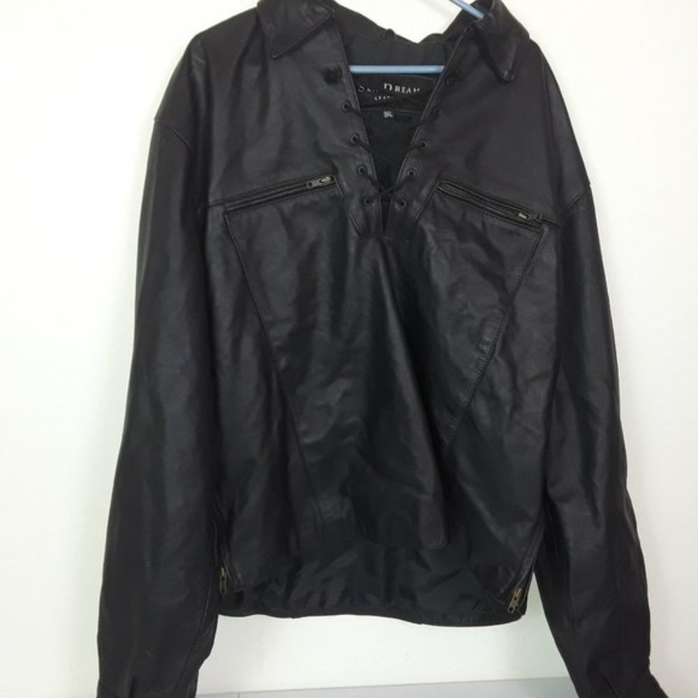 VERY SEXY VINTAGE PULLOVER LEATHER JACKET 3X